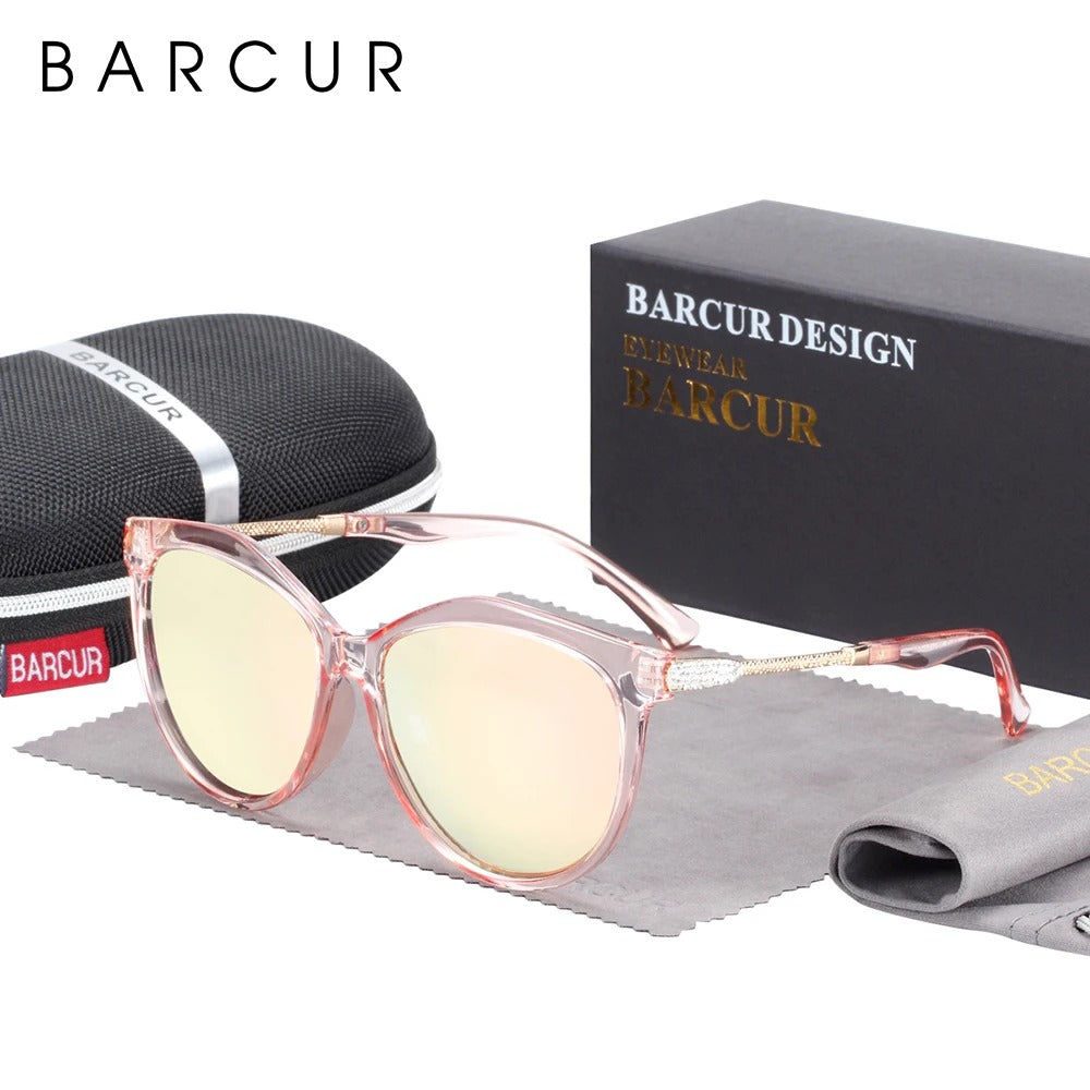 Óculos de Sol Feminino UV+ Polarizado Olho de Gato - Crystal Barcur