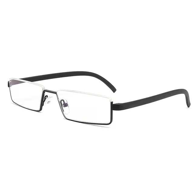 Óculos de Grau Para Leitura de Metal Compacto Lente Quadrada - RT Lens óculosoculos Resistente a riscosoculos Anti-reflexoóculos clássicoóculos de grauóculos de metalóculos para leituraóculos pretoóculos retangularóculos de bolsoóculos compacto