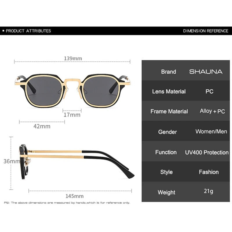Óculos de Sol UV+ Unissex Retrô Lente Quadrada - Factore Shauna