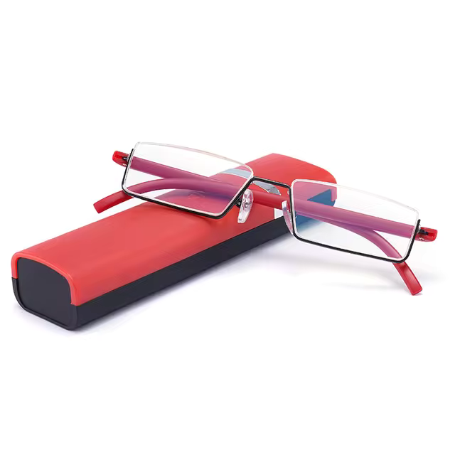 Óculos de Grau Para Leitura de Metal Compacto Lente Quadrada - RT Lens óculosoculos Resistente a riscosoculos Anti-reflexoóculos clássicoóculos de grauóculos de metalóculos para leituraóculos pretoóculos retangularóculos de bolsoóculos compacto