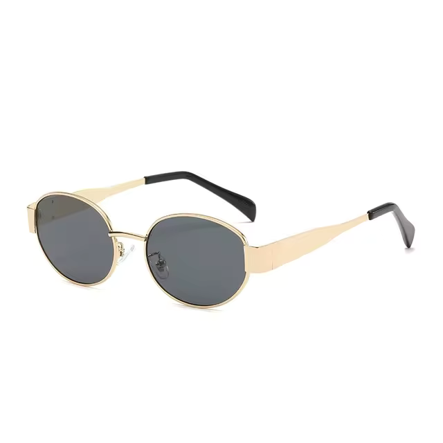Óculos de Sol UV+ Clássico de Metal Víntage Lentes Ovais - Glamourz óculos vintageóculos retrôóculos pretoóculos para sairóculos ovalóculos lente escuraóculos fashionistaóculos de verãoóculos de passeioóculos de luxoóculos clássicoóculosuv400UV+Proteção UVPolarizadooculos Resistente a riscosoculos de soloculos Anti-reflexolentes uv