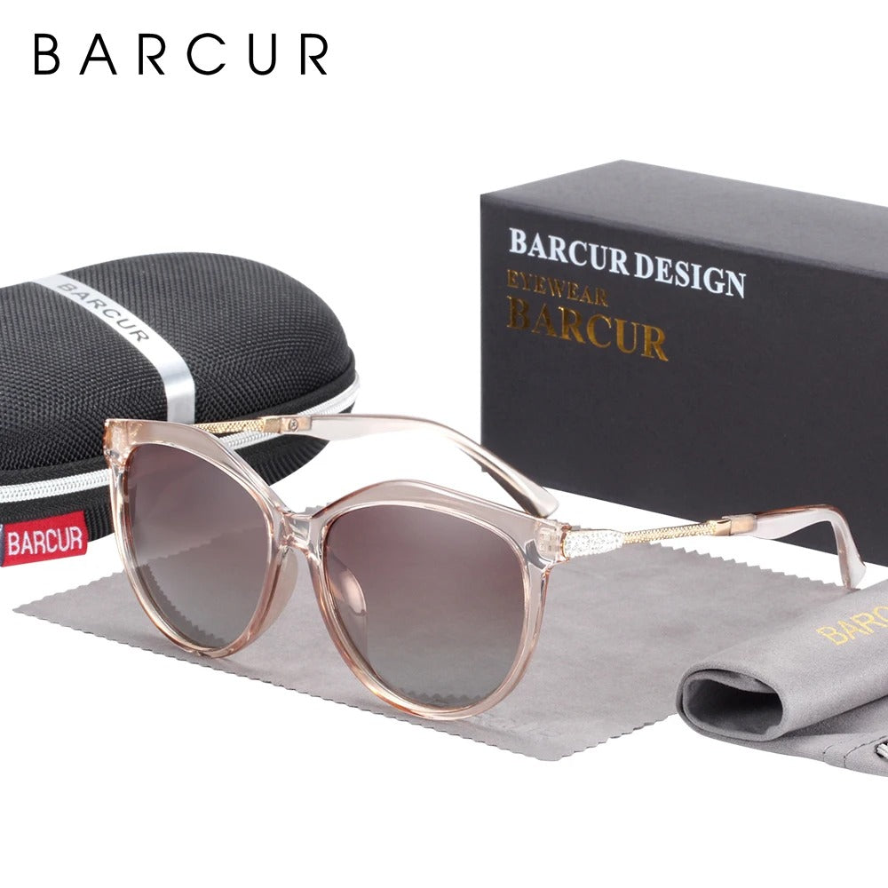 Óculos de Sol Feminino UV+ Polarizado Olho de Gato - Crystal Barcur