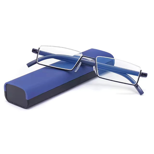 Óculos de Grau Para Leitura de Metal Compacto Lente Quadrada - RT Lens óculosoculos Resistente a riscosoculos Anti-reflexoóculos clássicoóculos de grauóculos de metalóculos para leituraóculos pretoóculos retangularóculos de bolsoóculos compacto