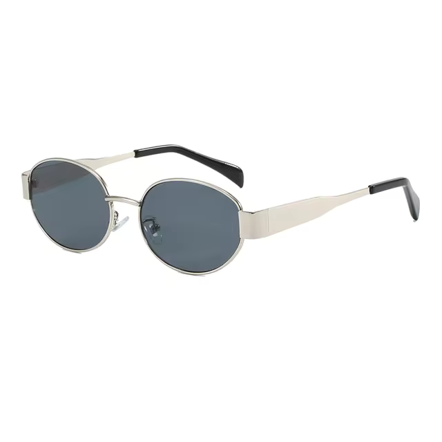 Óculos de Sol UV+ Clássico de Metal Víntage Lentes Ovais - Glamourz óculos vintageóculos retrôóculos pretoóculos para sairóculos ovalóculos lente escuraóculos fashionistaóculos de verãoóculos de passeioóculos de luxoóculos clássicoóculosuv400UV+Proteção UVPolarizadooculos Resistente a riscosoculos de soloculos Anti-reflexolentes uv