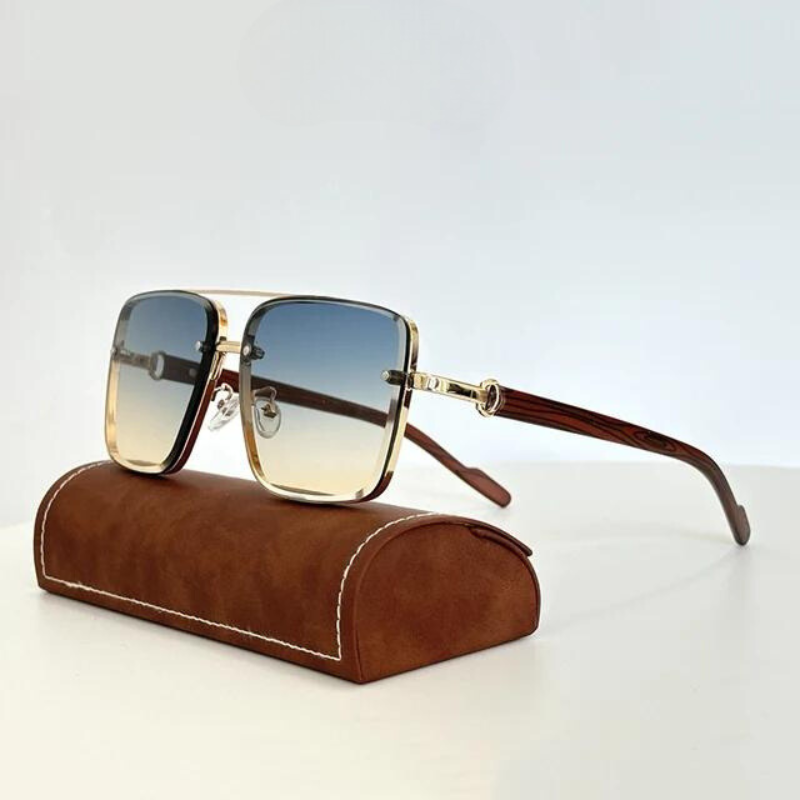Óculos de Sol UV+ de Metal Gradiente em Armação Fina de Luxo - Zyon óculos vintageóculos quadradoóculos pretoóculos para sairóculos modernoóculos modelo sportóculos militaróculos masculinoóculos lente quadradaóculos lente escuraóculos femininoóculos de verãoóculos de passeioóculos de metalóculos de luxoóculos de aluminioóculos clássicoóculos azul masculinoóculos aviadoróculos armação fina