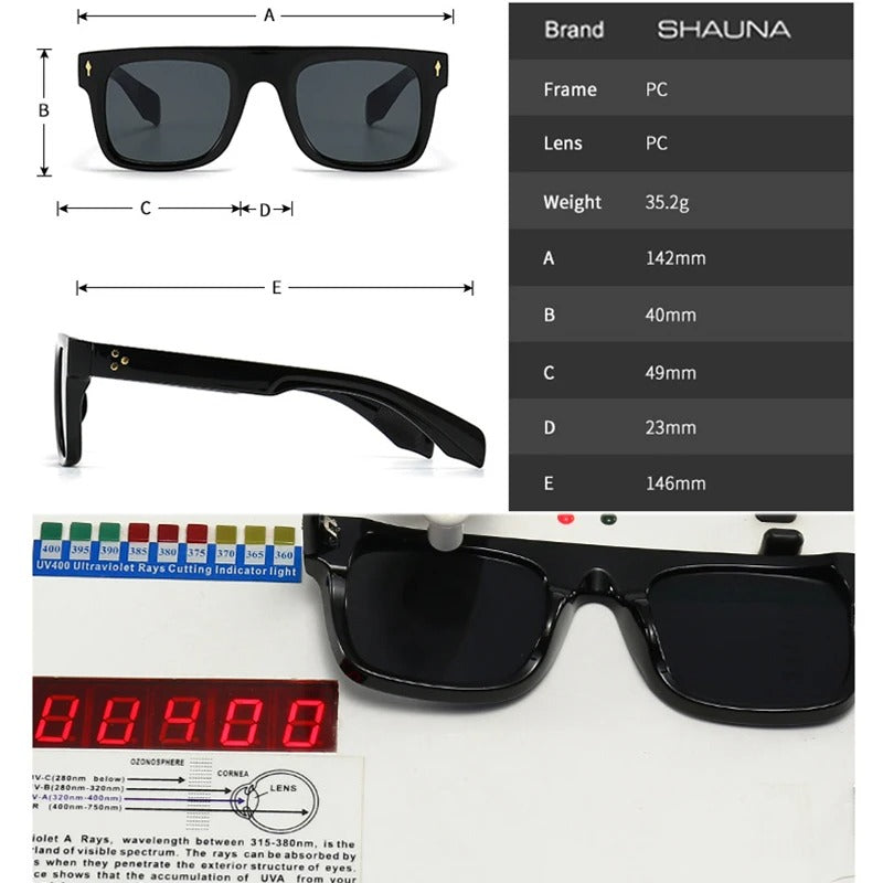 Óculos de Sol UV+ Unissex Retrô - Zero Shauna