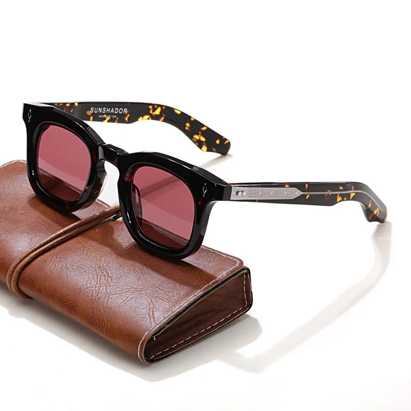 Óculos de Sol UV+ Unissex Lente Quadrada Clássico e Vintage - Doha
