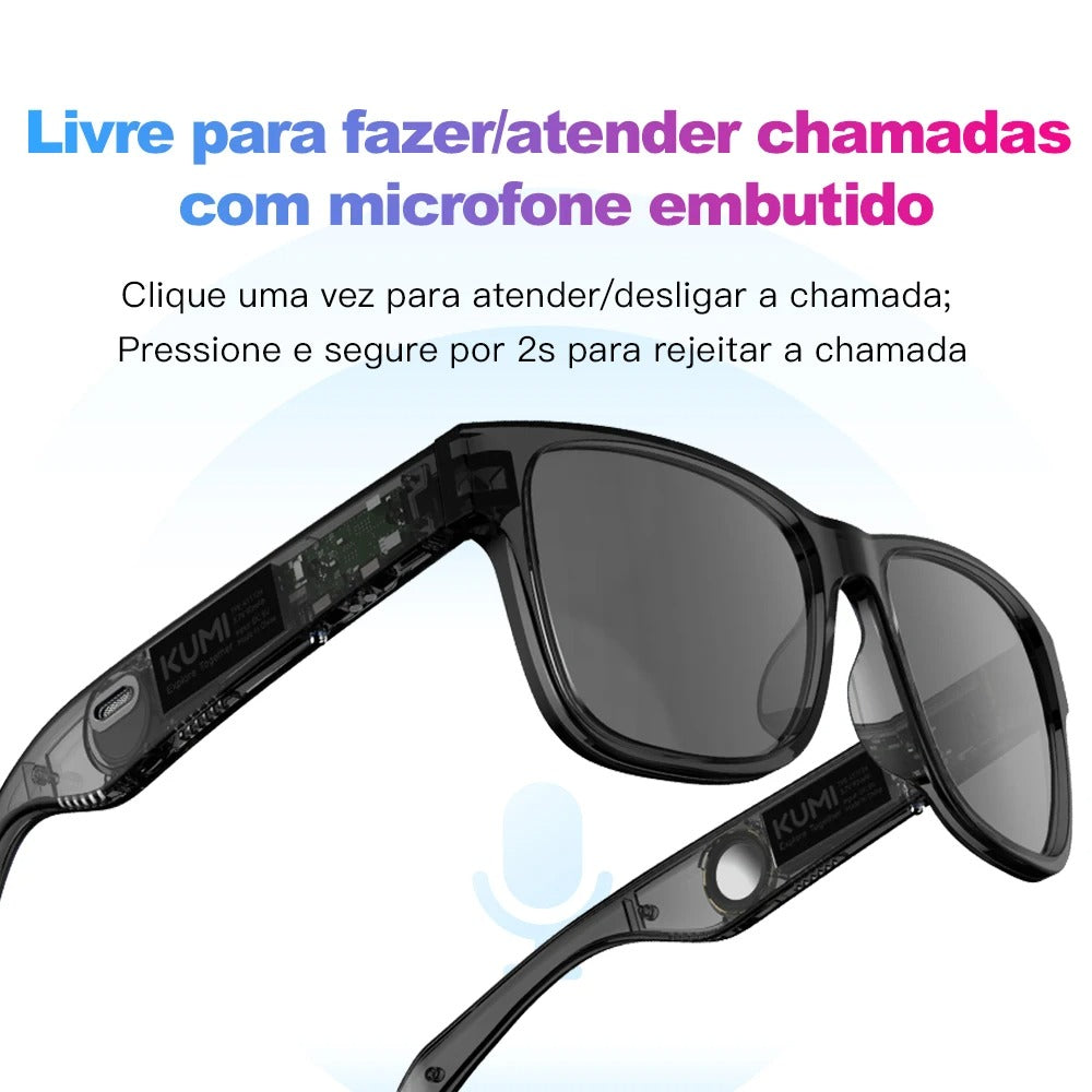 Óculos de Sol UV+ Polarizado Inteligente GPS Bluetooth  - KV1