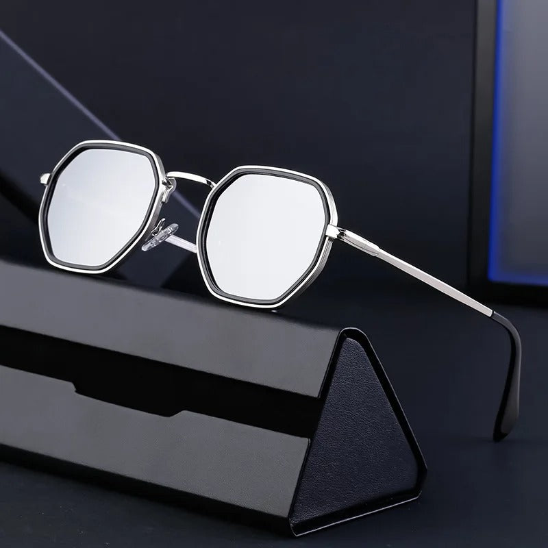 Óculos de Sol UV+ Unissex Hexágono em Metal - Cartier Shauna