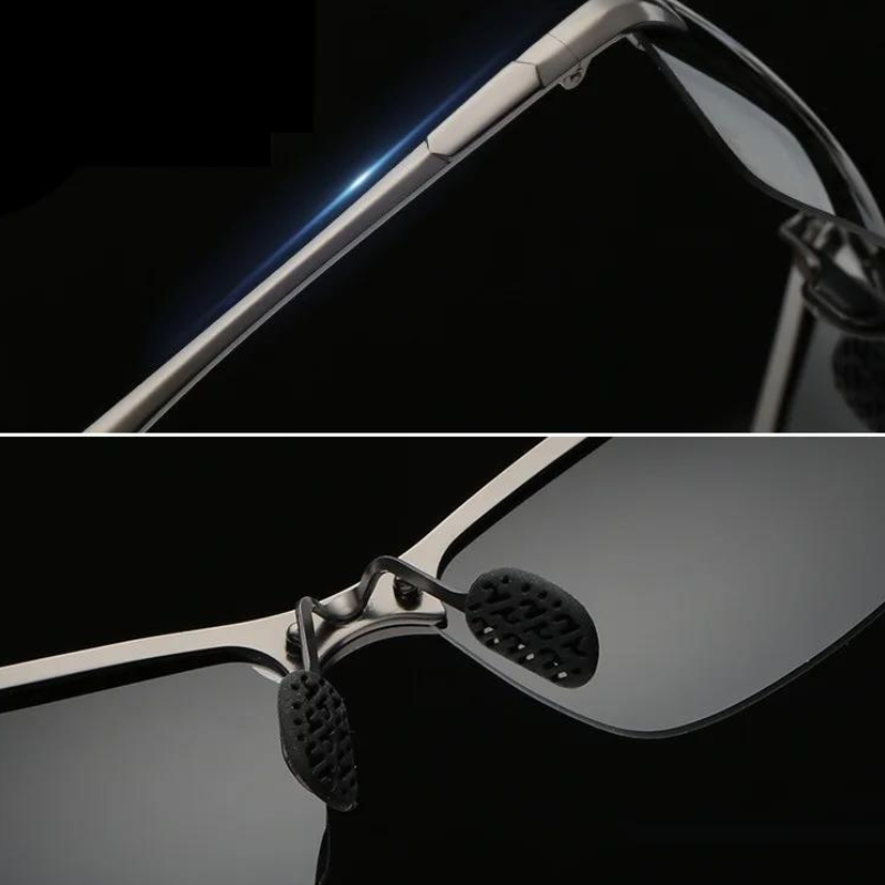 Óculos de Sol UV+ Masculino de Metal Polarizado Photocromático - Poliglass óculos pretoóculos prateadoóculos para sairóculos militaróculos masculinoóculos estilo pilotoóculos de passeioóculos de metalóculosuv400UV+Proteção UVPolarizadooculos Resistente a riscosoculos pilotooculos de soloculos Anti-reflexolentes uvlentes transitions