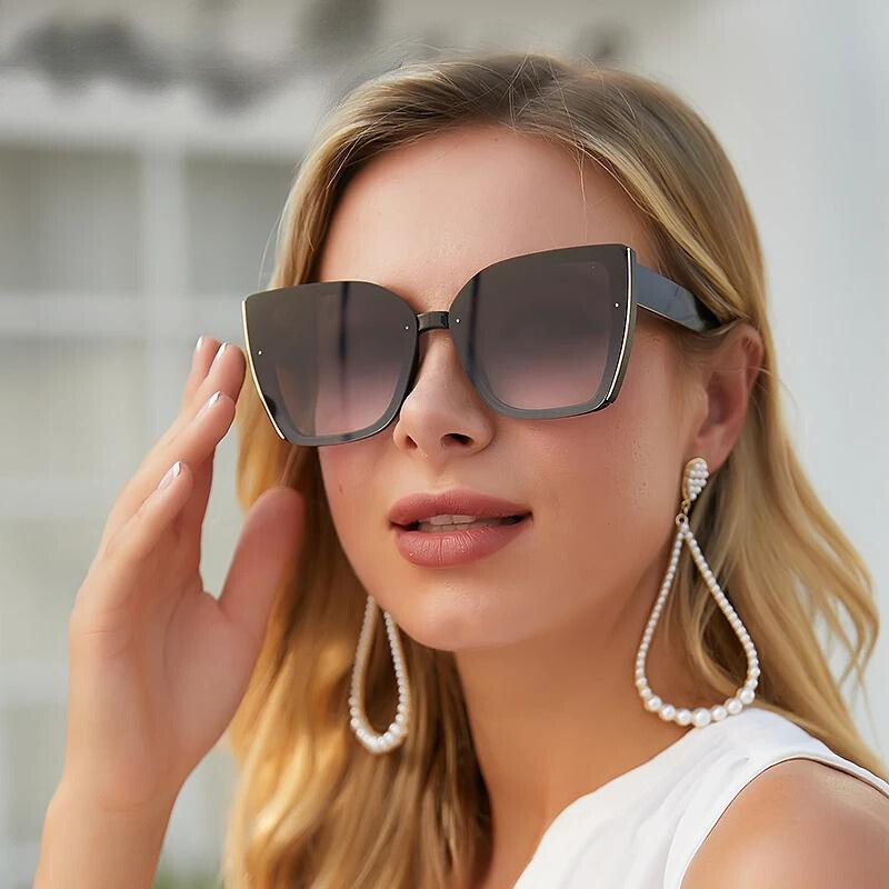 óculos retrôóculos quadradoóculos para sairóculos modernoóculos lente quadradaóculos lente coloridaóculos futuristaóculos fashionistaóculos de verãoóculos de luxoóculosuv400UV+Polarizadooculos Resistente a riscosoculos de soloculos Anti-reflexolentes uv