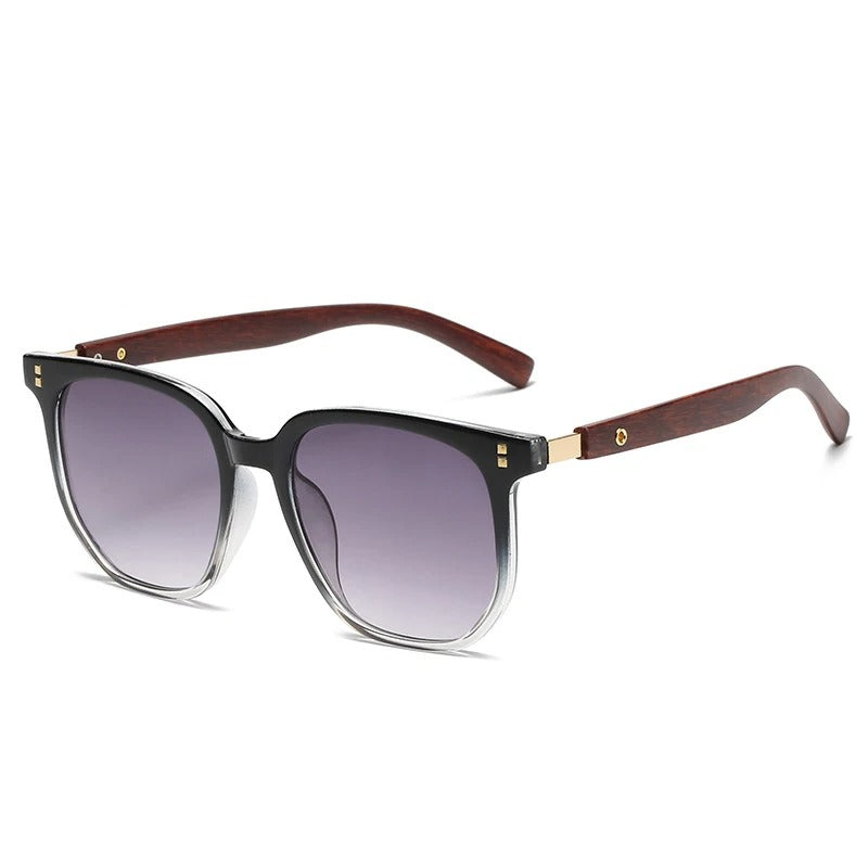Óculos de Sol UV+ e Armação de Grau Unissex de Madeira Clássico e Retrô - Woodys