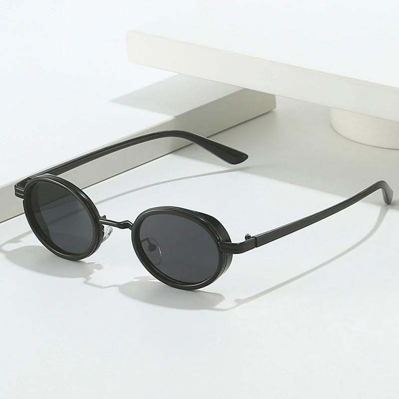 Óculos de Sol UV+ Unissex Oval Vintage - Onix Shauna
