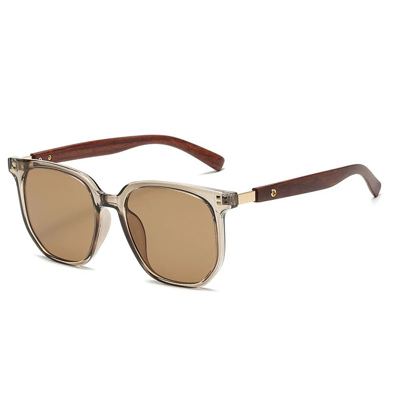 Óculos de Sol UV+ e Armação de Grau Unissex de Madeira Clássico e Retrô - Woodys