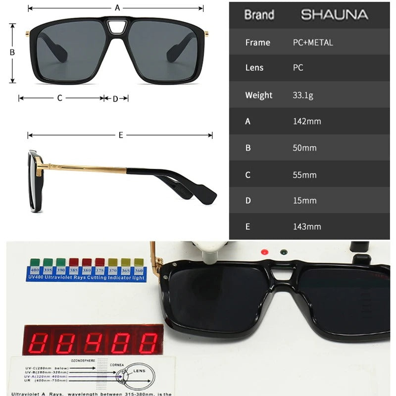 Óculos de Sol UV+ Unissex Retrô - Lazzer Shauna