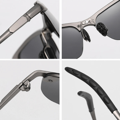 Óculos de Sol UV+ Masculino de Metal Polarizado Photocromático - Poliglass óculos pretoóculos prateadoóculos para sairóculos militaróculos masculinoóculos estilo pilotoóculos de passeioóculos de metalóculosuv400UV+Proteção UVPolarizadooculos Resistente a riscosoculos pilotooculos de soloculos Anti-reflexolentes uvlentes transitions