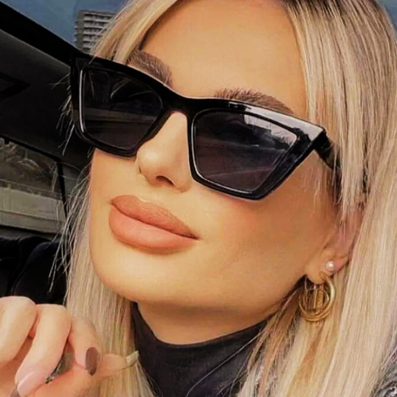Óculos de Sol UV+ Quadrado Retrô Víntage de Luxo - ALS óculos vintageóculos retrôóculos quadradoóculos pretoóculos para sairóculos modernoóculos de verãoóculos clássicoóculosuv400UV+Proteção UVPolarizadooculos Resistente a riscosoculos de soloculos Anti-reflexolentes uvLentes de policarbonato