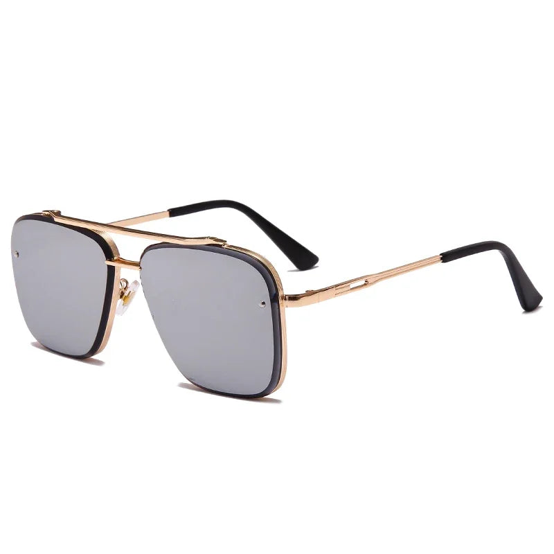 óculos quadradoóculos pretoóculos prateadoóculos masculinoóculos lente quadradaóculos lente gradienteóculos esportistaóculos douradoóculos de verãoóculos de passeioóculos de metalóculos de luxoóculos de aluminioóculosuv400UV+Polarizadooculos Resistente a riscosoculos Anti-reflexolentes uv