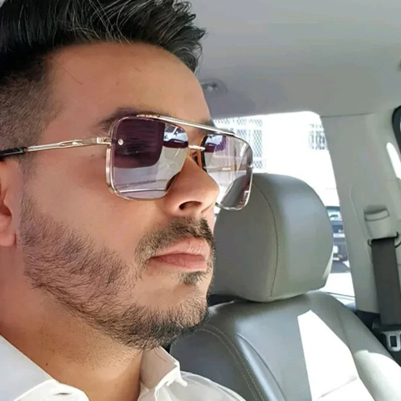 óculos quadradoóculos pretoóculos prateadoóculos masculinoóculos lente quadradaóculos lente gradienteóculos esportistaóculos douradoóculos de verãoóculos de passeioóculos de metalóculos de luxoóculos de aluminioóculosuv400UV+Polarizadooculos Resistente a riscosoculos Anti-reflexolentes uv