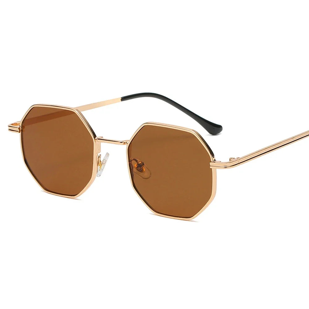 Óculos de Sol UV+ Octagonal de Metal com Armação Fina - Heigh óculos vintageóculos para sairóculos octagonalóculos femininoóculos fashionistaóculos douradoóculos de verãoóculos de passeioóculos de metalóculos de luxoóculos clássicoóculosuv400UV+Proteção UVPolarizadooculos Resistente a riscosoculos de soloculos Anti-reflexolentes u