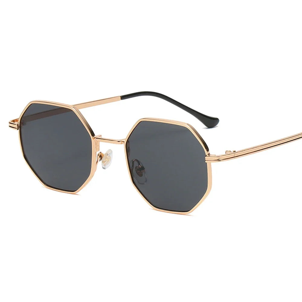 Óculos de Sol UV+ Octagonal de Metal com Armação Fina - Heigh óculos vintageóculos para sairóculos octagonalóculos femininoóculos fashionistaóculos douradoóculos de verãoóculos de passeioóculos de metalóculos de luxoóculos clássicoóculosuv400UV+Proteção UVPolarizadooculos Resistente a riscosoculos de soloculos Anti-reflexolentes u