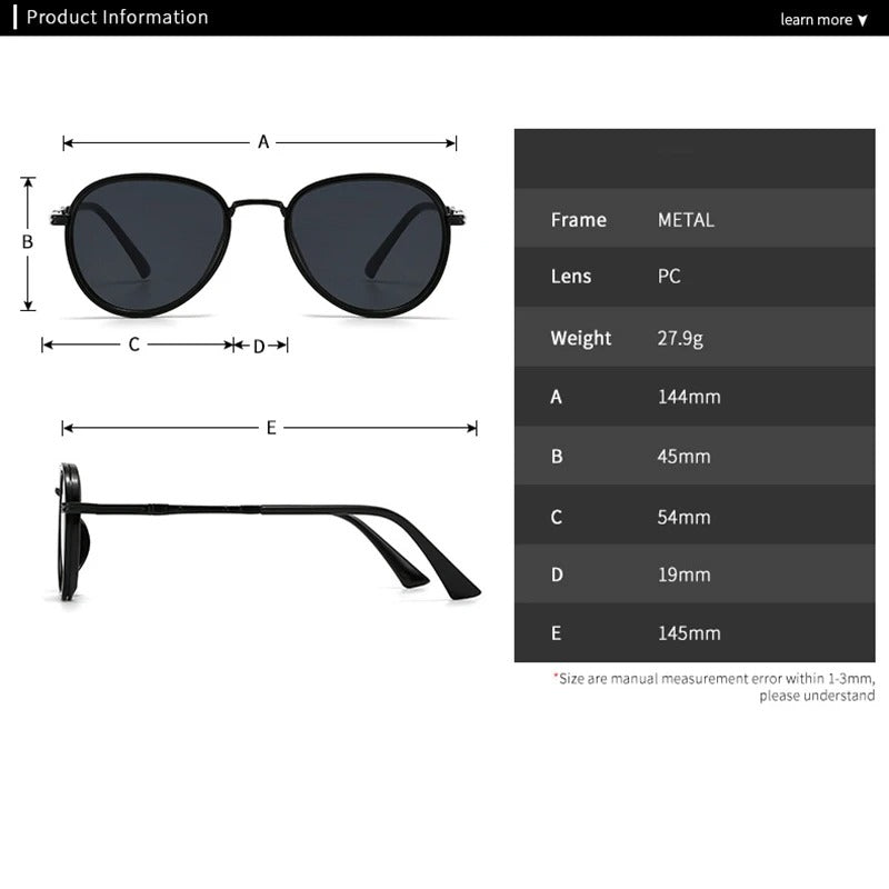 Óculos de Sol UV+ Masculino Retrô - Island Shauna