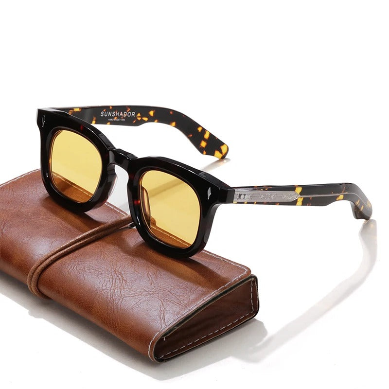 Óculos de Sol UV+ Unissex Lente Quadrada Clássico e Vintage - Doha