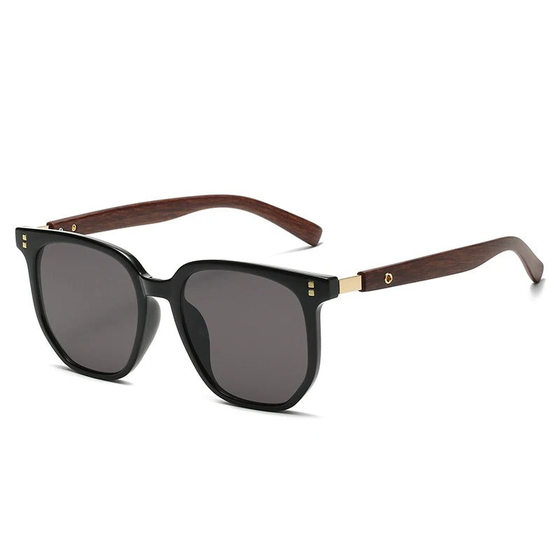 Óculos de Sol UV+ e Armação de Grau Unissex de Madeira Clássico e Retrô - Woodys